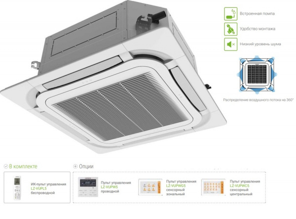 Кассетная VRF система 10-13,9 кВт Lessar LSM-AH112B8UA2/LZ-VB4UB5